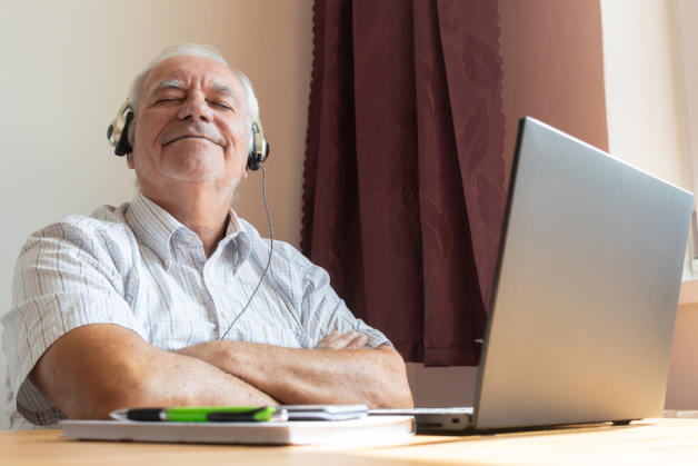 Man in headphones